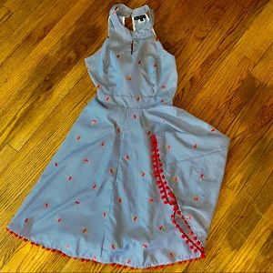 Smak Parlour Black & White Stripe Cherry Embroidered Halter